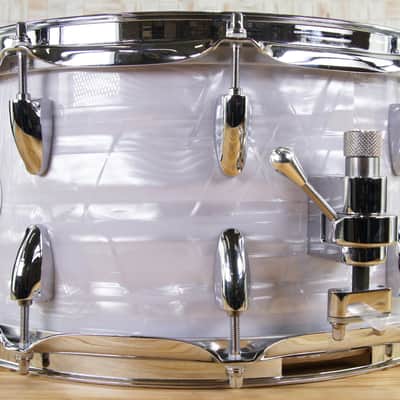 Click Custom Icon 7x14 6ply Maple/Poplar Snare Drum White Marine Pearl image 2