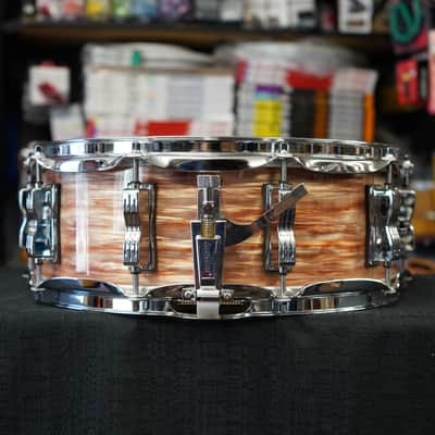 Ludwig USA Classic Maple LS-401-XXPO 100th Anniversary 1964 Jazz Festival Reissue 5x14 Snare Drum - Pre-Aged Pink Oyster Pearl image 6