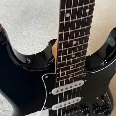 2004 Fender® Squier Kurt Cobain Vandalism Black Stratocaster with Deluxe Gig Bag image 6