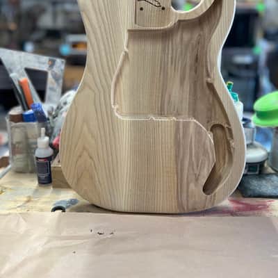 Madlad Instruments Ash Vertebrae Saver 9001 Precision Bass PBass Style Body (custom made with pride in north Texas) - Unfinished image 1