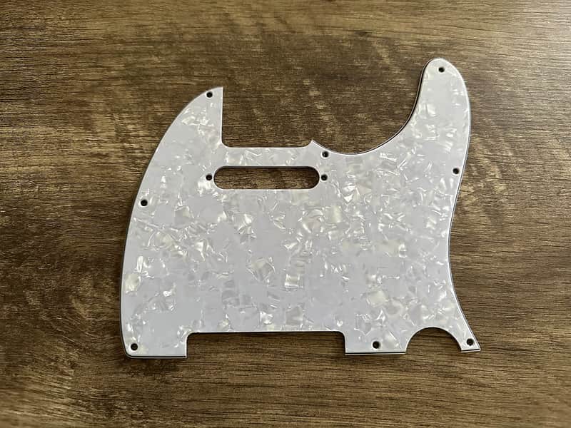 3 Ply White Pearl Pickguard for Fender Telecaster - 8 hole image 1