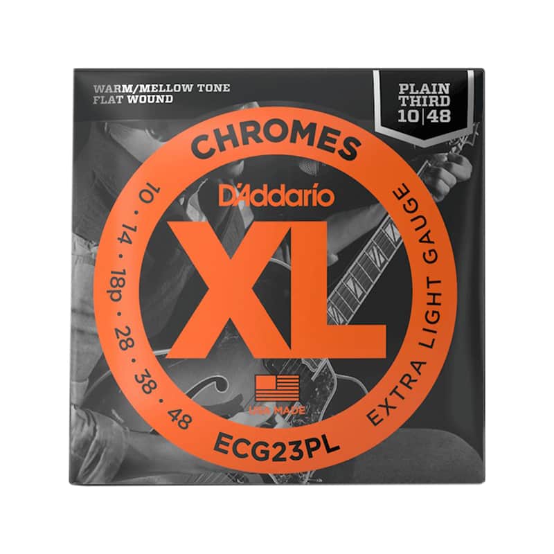 D'Addario XL Chromes Electric Guitar Strings Extra Light Plain Third 10-48 image 1