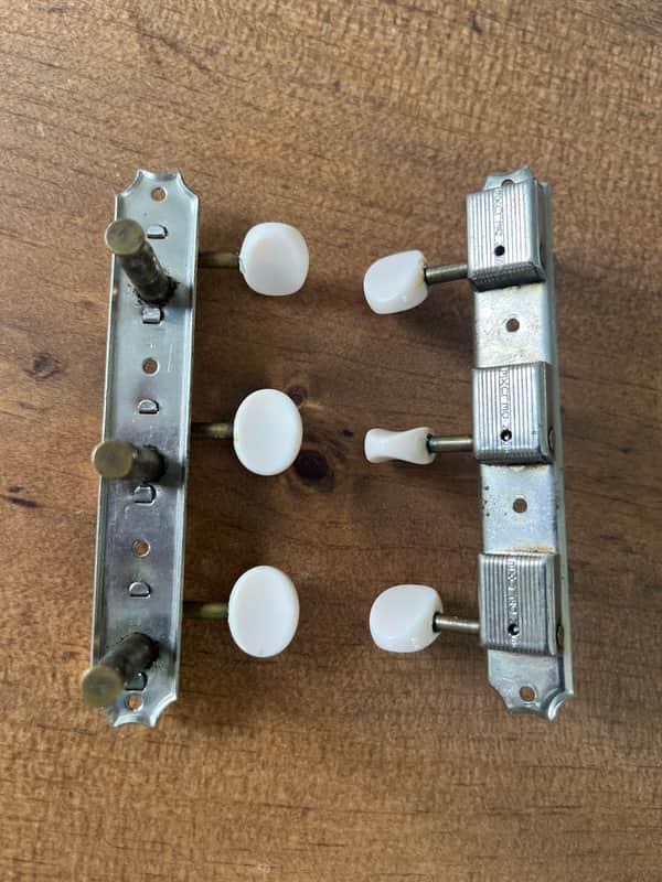 Kluson Deluxe Single Line -3 On-A-Side Vintage Tuning Machines 1950-1960 Nickel image 1