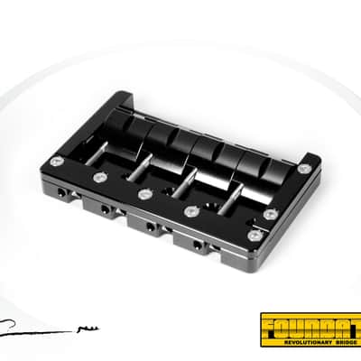 KSM Foundation Bass Bridge  (4-String) Black body w/ Nickel Bolts, Slotted Saddles image 7