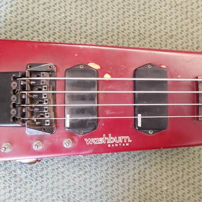 Washburn Bantam 4 String Headless Bass Guitar w/ Original Case image 4