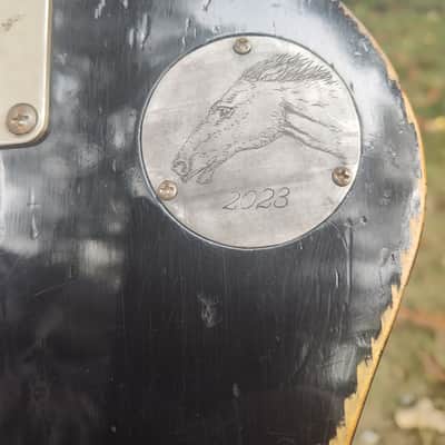 TG Custom Guitars Neil Young Tribute The Horse Old Black Les Paul Made from Old Growth Barn Wood from 1880 Serial # 002 image 11