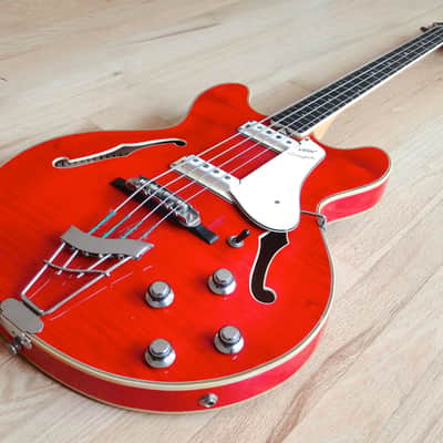 1960s Vox Cougar V214 Vintage Electric Bass Guitar Eko Italy Cherry Minty w/ohsc image 11