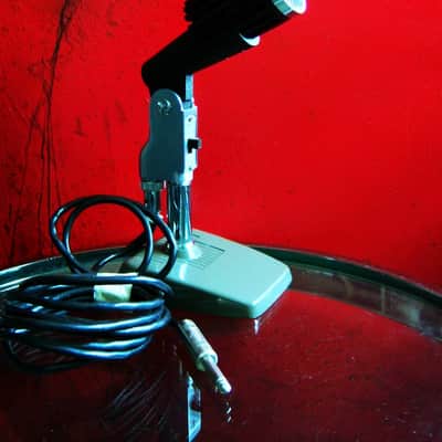 Vintage RARE 1960's Aiwa DM-47 dynamic cardioid microphone High Z w cable & stand Olson Monarch Lafayette image 1