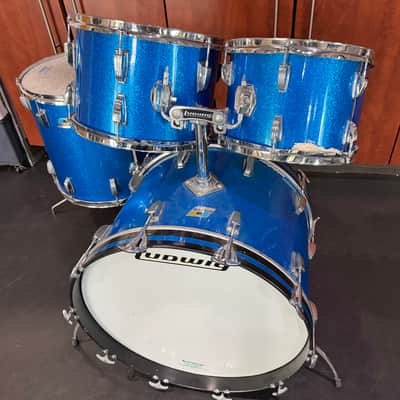 Ludwig Vintage Drumset 22”-12”-13”-16” 1970s - Blue Sparkle image 2