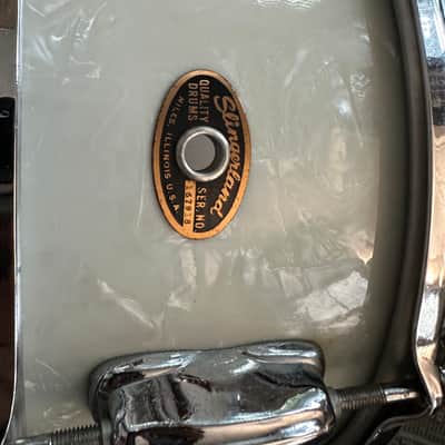 60s Slingerland Buddy Rich Artist Model 5.5x14" 8-Lug 1 ply Solid Maple Snare Drum White Marine Pearl image 2