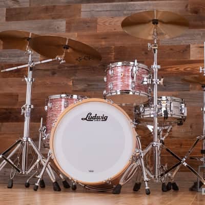 LUDWIG CLASSIC MAPLE 3 PIECE FAB DRUM KIT, VINTAGE PINK OYSTER image 4