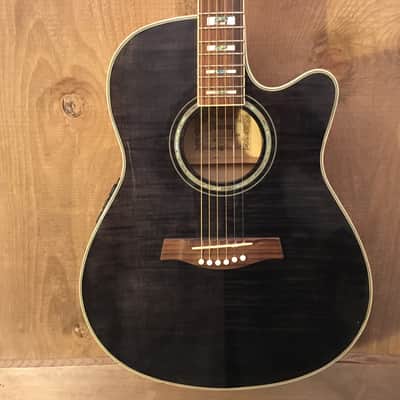 Ibanez AEF30E Cutaway Acoustic Electric Guitar Trans Flame Black image 1