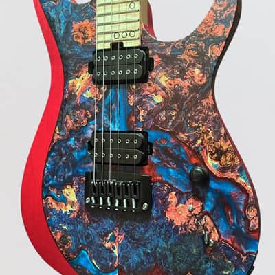 Schecter USA Custom Shop Sunset Extreme 6 Stabilized Top Electric Guitar - Blue/Red image 5