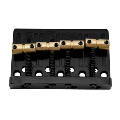 4-String Bass Bridge - Hardtail Brass Saddles Zinc Alloy Plated image 3