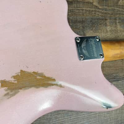 MyDream Partcaster Custom Built - Shell Pink over Sunburst Mojo JM Dual Foil image 12