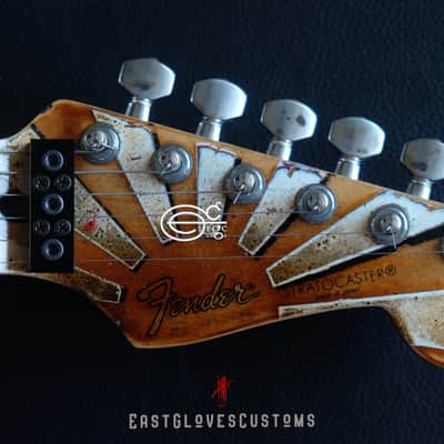 Fender Stratocaster Floyd Rose MXY-7 Ohka Cherry Blossom Kamikaze V3 in White Aged Relic (Rare 1of1) image 20