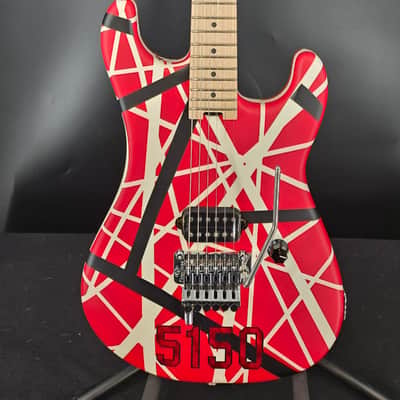 EVH Striped Series 5150, Maple Fingerboard, Red with Black and White Stripes image 2