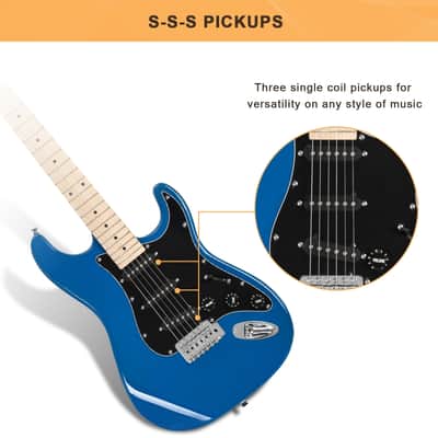 Glarry GST Electric Guitar w/20W Amplifier Sky Blue image 5