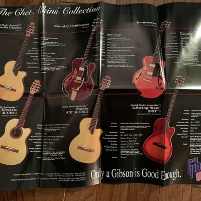 Gibson Acoustic Guitar Brochure Bret Michaels Poster 1993 SST Country Gentleman Tennessean Studio Classical Electric image 2