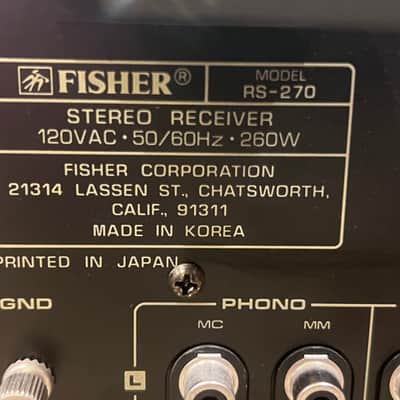 Vintage Fisher Rs 270 Stereo Receiver-50WPC-Sweet image 13
