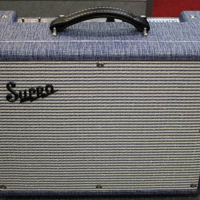 Supro 1970RK Keeley Custom 10 25 Watt Tube Guitar Combo Amp Blue image 1