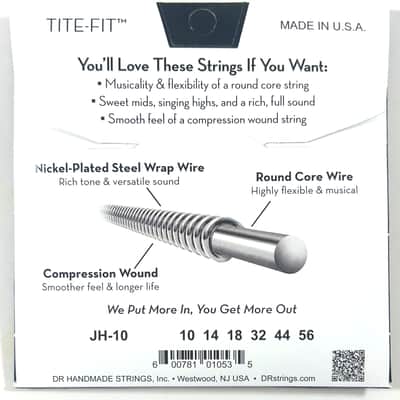 DR Guitar Strings Electric Tite-Fit 10-56 Jeff Healey Handmade USA image 2