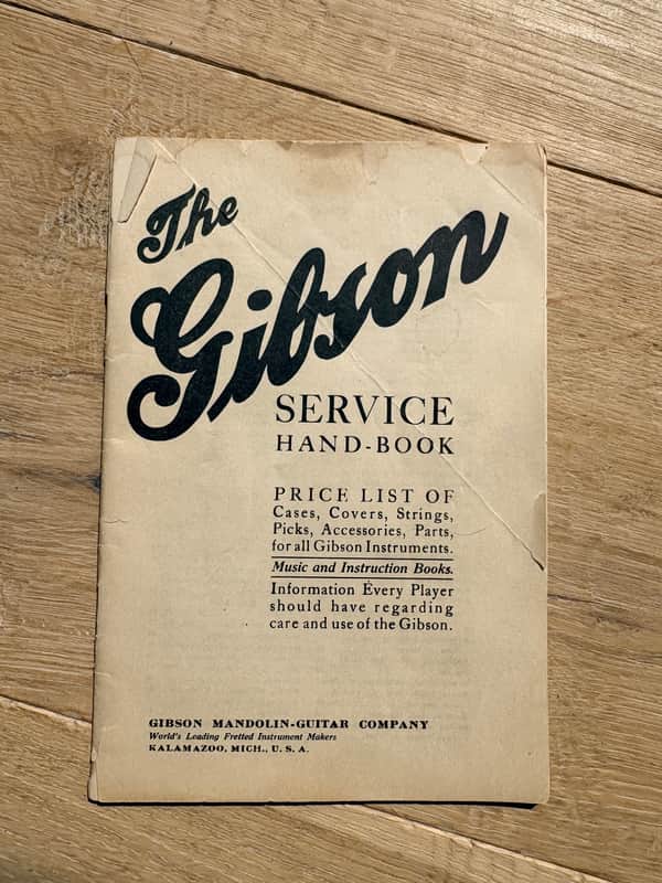 1923 Gibson Service Handbook Rare Collector Pre War Mandolin Guitar price List image 1