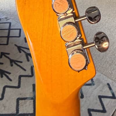 Custom Carved Top Semi Hollow 335 \ 339 \ 330 style with a Brazilian Flamed Purple heart wood top, Custom wound pickups - Roasted maple neck image 5