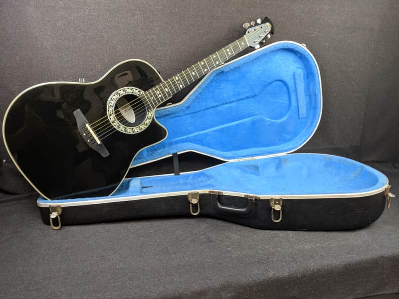 1992 Ovation Custom Balladeer Model 1862 Acoustic Electric Black