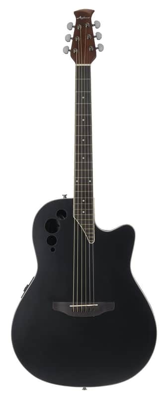 Ovation Applause Acoustic Electric Guitar AE44-5S, MS, Cutaway, Black Satin image 1