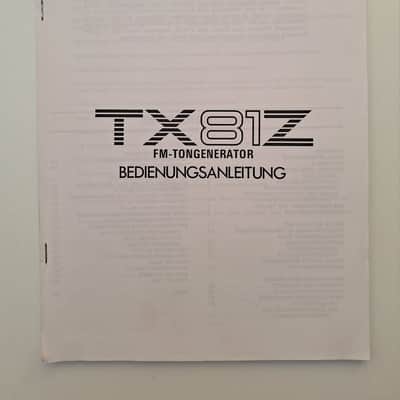 Yamaha TX81Z Bedienungsanleitung (User Manual)