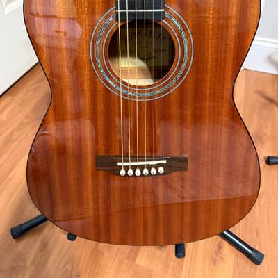 Zager Parlor Size Solid African Mahogany Acoustic Electric image 5