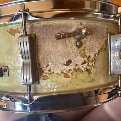 1964 Ludwig Super Classic 5.5x14" 8-Lug Snare Drum Keystone Badge - White Marine Pearl image 10