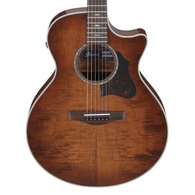 Used Ibanez AE340FMHMHS Grand Auditorium A/E Guitar - Mahogany Sunburst image 1