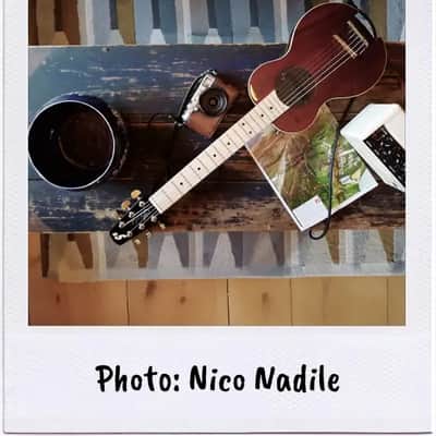 G-Sharp OF-1 Travel Guitar, Natural Mahogany (g# tuning, comes w/ gig bag) image 25