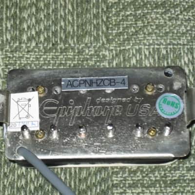 ONE new old stock very near A+ Epiphone ACPNHZCB-4 Alnico Classic Pro Bridge Humbucker, Zebra, 8.1k - Alnico V, solder connection, 4 conductor + screws & springs (from 2023) part of Epiphone's Pro Series Line of Humbuckers (which is called ProBUCKER) image 6