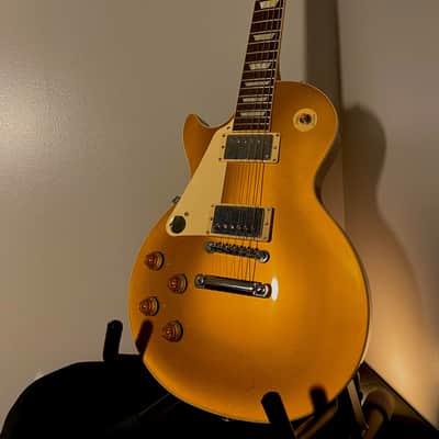 Left Handed 1950s Les Paul Standard Goldtop Electric Guitar image 3