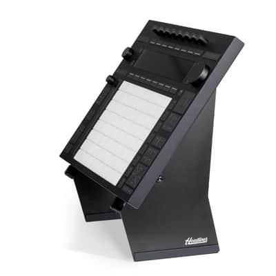 Headliner Adjustable Steel Desktop Production Stand; 55˚ Degree Angle; Fits Larger Desktop Synths, Samplers, Effects Modules, Drum Machines and more Music Production Gear for your Studio image 1