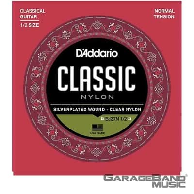 D'Addario EJ27N 1/2 Student Nylon Fractional Classical Strings, Normal Tension image 1