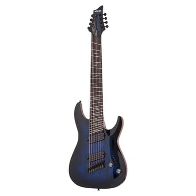 Schecter Omen Elite-8 8-String Multiscale Guitar - See-Thru Blue Burst image 3