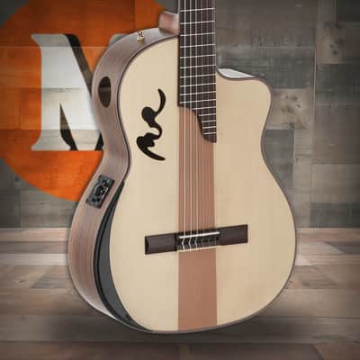 Manuel Rodriguez  Cortado Curly Walnut 4/4 Satin E-Acoustic Cutaway (501454) image 1