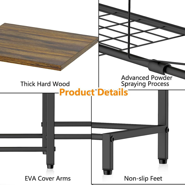 OEM Guitar Stand  With 3-tier Storage Shelf for 4 Electric, Bass Guitars, Guitar Amp Accessories, Record Player, Albums, Guitar Stand Multiple Guitars photo 2