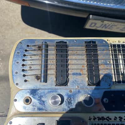 Guyatone Dual 8 string steel guitar with case Late 70ish - Cream white image 6