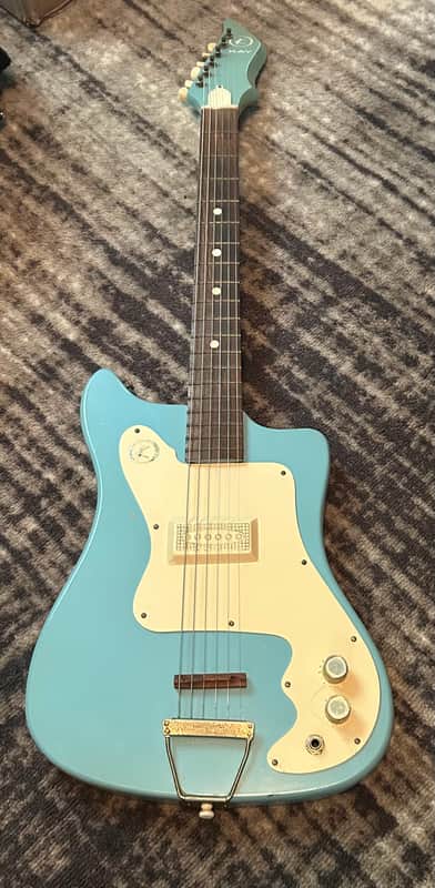 1960s Kay K311 Vanguard Electric Guitar - Teal / Pale Blue image 1