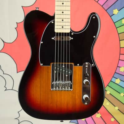 Used Squier Telecaster Guitar, 3 Tone Sunburst, Maple Fingerboard, Carry Bag image 1