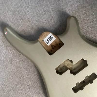 Metallic Silver 4 String Bass Basswood Body image 7