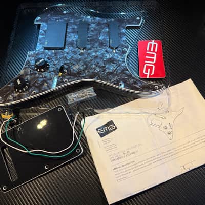 EMG SL20 Steve Lukather Pickups HSS on Prewired Loaded Pickguard with battery active electronics, 2010s - Black/Black Pearl image 2