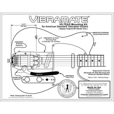 Vibramate V5 Mount Bigsby B5 Telecaster without drilling V5-TEAS image 3