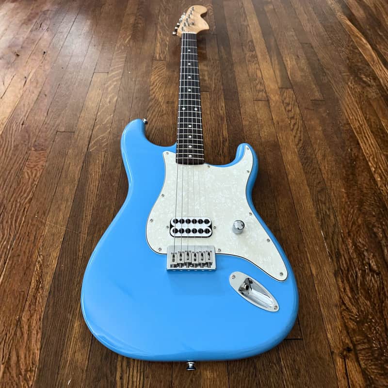 Tom Delonge S Style Custom 2026 - Hardtail Strat Sky Blue Stratocaster with Invader Pickup made by Slope Guitars image 1