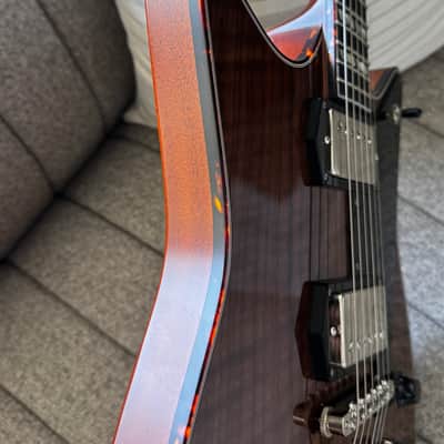 Frank Brothers Arcade Flamed Walnut, Full Multi-ply Tortoise Binding, Throbak SLE101 MXV image 7